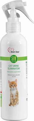 OVER ZOO Toks šviežias! CAT URINE ELIMINATOR Pašalina šlapimo dėmes ir kvapus 2x250ml + OVER ZOO Gyvūnų muilo purškiklis 50ml Nemokamai