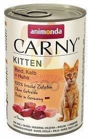 ANIMONDA Cat Carny Kitten skonis: jautienos, veršienos ir paukštienos 400g x12