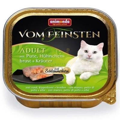 ANIMONDA Cat Vom Feinsten adult su įdaru: kalakutiena, vištienos krūtinėlė ir žolelės 100g x32