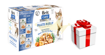 BRIT CARE Cat Fillets in Jelly mix 12x85g + STAIGMENA KATEI