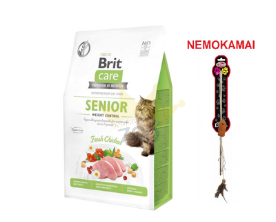 BRIT Care Cat Grain-Free Senior Weight Control 7kg + Pet Nova meškerė su žuvimi NEMOKAMAI