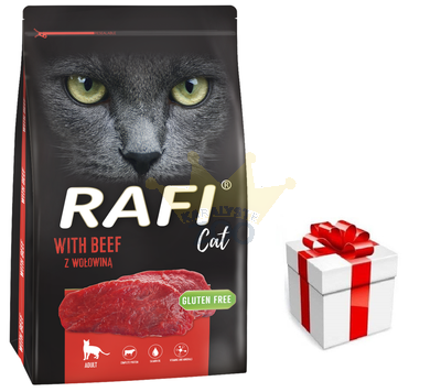 DOLINA NOTECI Rafi Cat sausas kačių ėdalas su jautiena 7kg + STAIGMENA KATEI
