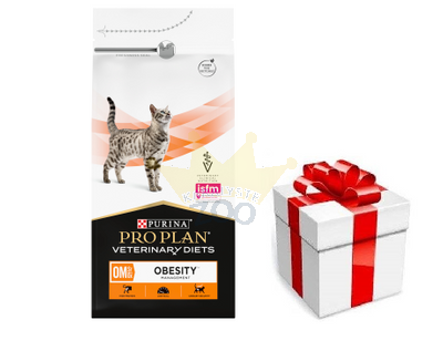 PRO PLAN Veterinary Diets OM St/Ox Obesity Management Sausas kačių maistas 1,5kg + STAIGMENA KATEI