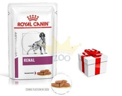 ROYAL CANIN Renal 12x100g paketėlis (griežinėliai padaže) + STAIGMENA ŠUNUI