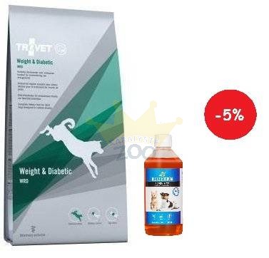 TROVET WRD Weight & Diabetic (šuniui) 12,5kg + LAB V Lašišų aliejus šunims ir katėms 500ml