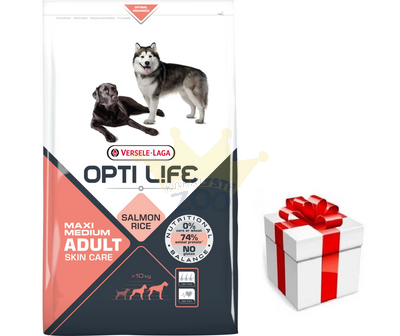 VERSELE-LAGA Opti Life Adult Skin Care Medium&Maxi 12,5kg + STAIGMENA ŠUNUI