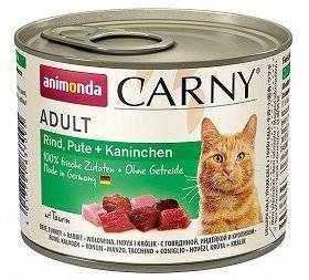 ANIMONDA Cat Carny Adult skonis: jautiena, kalakutiena ir triušiena 200g