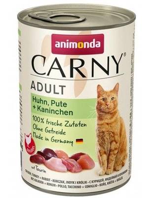 ANIMONDA Cat Carny Adult skonis: vištiena, kalakutiena, triušiena 400g 