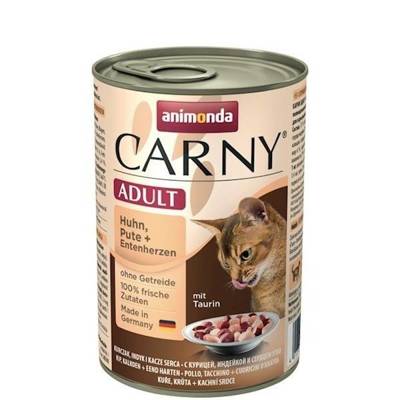 ANIMONDA Cat Carny Adult skonis: vištienos, kalakutienos ir ančių širdelės 6x400g 