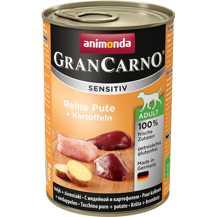 ANIMONDA GranCarno Sensitiv Adult Dog skonis: kalakutiena + bulvės 400g