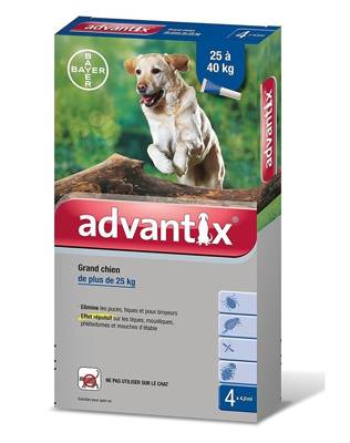 Advantix - šunims nuo 25 iki 40 kg (4 pipetės x 4 ml)