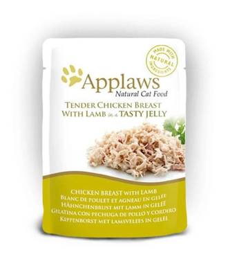 "Applaws" natūralus kačių maistas Vištienos krūtinėlė su ėriena drebučiuose 70g dėžutėje