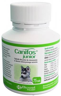 BIOWET Canifos Junior - tabletės šunims intensyvaus augimo laikotarpiu 75 tabl.