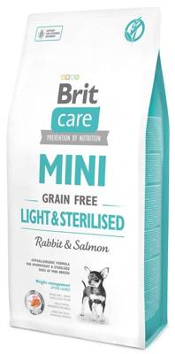 BRIT CARE Mini Grain-Free Light&Sterilised 2kg + STAIGMENA ŠUNUI
