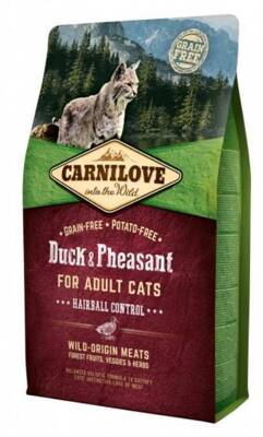 CARNILOVE Cat Duck & Pheasant Hairball Control 6kg + Staigmena katei