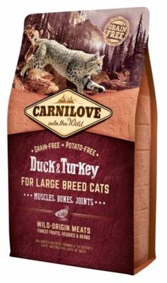 CARNILOVE Cat Duck & Turkey For Large Breed 6kg + Staigmena katei