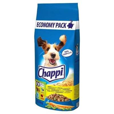 CHAPPI 13,5 kg - sausas maistas šunims su paukštiena ir daržovėmis