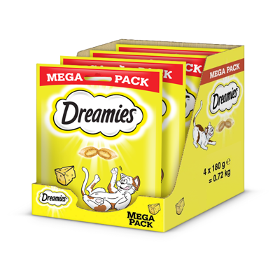 DREAMIES Mega Pack 4x180g - skanėstai katėms su gardžiu sūriu