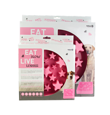 Eat Slow Live Longer STAR maisto lėtesnis dubuo rožinis S
