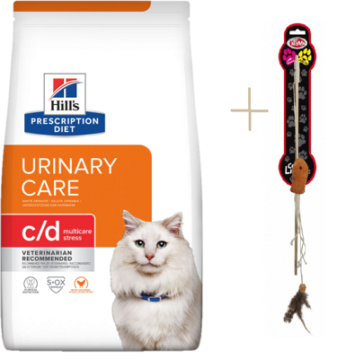 HILL'S PD Prescription Diet Feline c/d Chicken Urinary Stress 3kg + meškerė katei