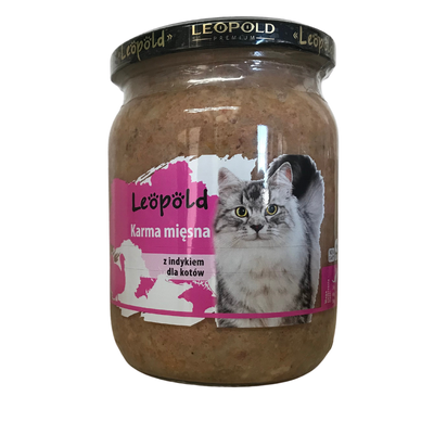Leopold mėsos ėdalas su kalakutiena katėms 5x500g + 1 GRATIS