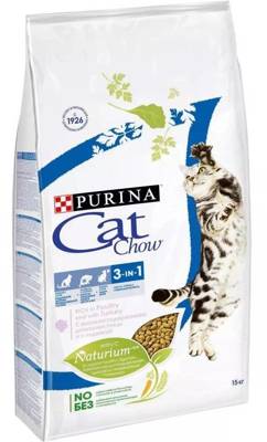 PURINA Cat Chow 3in1 turtingas kalakutienos ėdalas 15kg