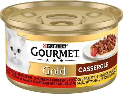 Purina Gourmet Gold su jautiena ir vištiena pomidorų padaže 12x85g