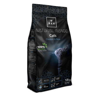 Rex Natural Range Cats Chicken & Rice 14kg + STAIGMENA KATEI
