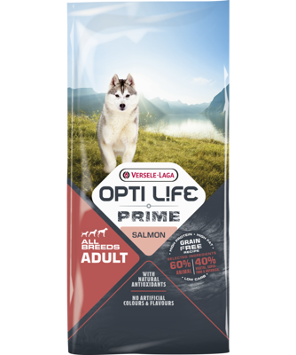 VERSELE-LAGA Opti Life Prime Adult Salmon 12,5kg - pašaras suaugusiems šunims be grūdų su lašiša