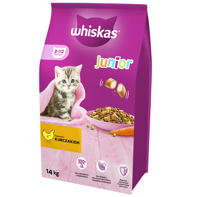 WHISKAS Junior 14kg - sausas kačių maistas su vištiena