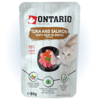 Ontario tunų maišelis ir lašiša sultinyje 80g